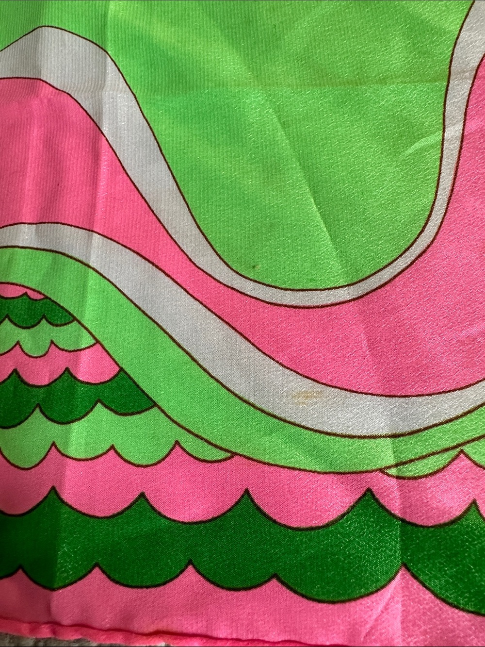 Green and Pink Women's Fashion Scarf - Vibrant Swirl Print - Picture 15 of 16